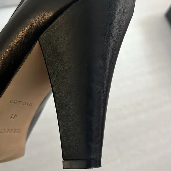See by Chloe Black Lace Up Heels Pumps Sz 41 - Picture 10 of 14